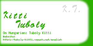 kitti tuboly business card